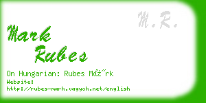 mark rubes business card